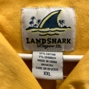 Vintage land shark , Margarita camp shirt. Bright lemon/orange colors